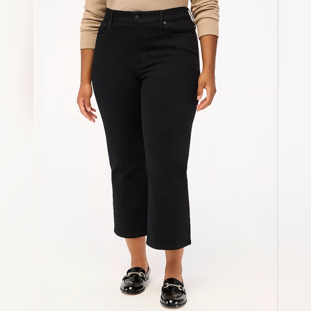 J. Crew Flare crop black jean in all-day stretch*